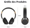 A size chart for Bluetooth headphones, showing dimensions. Produktbild-Vorschau