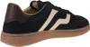 A side view of a navy blue sneaker with cream accents and a brown sole. Anteprima dell’immagine prodotto