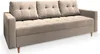 Sofa MILO Beige Plüsch-Stoff mit Schlaffunktion, Sofa mit Produktbild-Vorschau 2