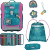 A collection of school supplies including a backpack, pencil case, and drawstring bag, all with a confetti and hot air balloon theme. Náhled obrázku produktu