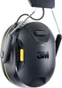 A close-up studio shot of a pair of black and yellow 3M WorkTunes Connect Bluetooth earmuffs. Produktbild-Vorschau