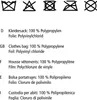 Laundry care symbols and material composition in multiple languages. Produktbild-Vorschau