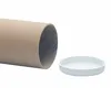 A cardboard tube and a white plastic cap are shown against a white background. Produktbild-Vorschau