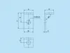 Technical drawing of a metal bracket with dimensions and angles. Produktbild-Vorschau