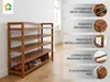 Étagère à chaussures en acacia, 5 étages, 82 x 26 x 74 cm, Voir les images du produit 1