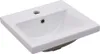 A white ceramic sink with a faucet hole and drain. Produktbild-Vorschau