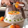 A person is zesting an orange over a cake. Anteprima dell’immagine prodotto