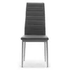 A modern gray dining chair with a high back and metal legs, presented on a white background. Podgląd zdjęcia produktu