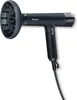 A black Beurer hair dryer with a diffuser attachment is shown against a white background. Produktbild-Vorschau