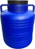 A blue plastic water container with a black lid and handles, isolated on a white background. Produktbild-Vorschau