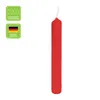 A single red candle with a white wick, standing upright against a white background. To the left are two green badges, one indicating '20 Einheiten pro Verpackung' and the other showing the German flag with 'made in Germany'. Produktbild-Vorschau