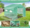TRMLBE Szklarnia 3x2x2m 6㎡ Szklarnia foliowa HDPE+LDPE+rura Podgląd zdjęcia produktu 8