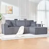 L-Form-Sofa aus Cordstoff, 2-Sitzgruppe Chaiselongue-Ecke, Produktbild-Vorschau 11