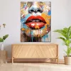 Leinwandbild Wandbild rote Lippen, Frau bunt Kunstdruck XL Produktbild-Vorschau 3