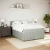 vidaXL Boxspringbett mit Matratze Hellgrau 160x200 cm Samt Produktbild-Vorschau 3