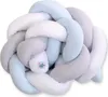 Treccia di contorno letto per culla - Bianco-Grigio-Blu Anteprima dell’immagine prodotto 1