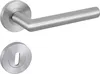 A stainless steel door handle set with a keyhole escutcheon plate, presented against a white background. Produktbild-Vorschau