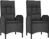 vidaXL Gartenstühle 2 Stk. Poly Rattan Schwarz Produktbild-Vorschau 1