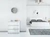 Kommode mit 3 Schubladen Sideboard Moderne weiss hochglanz Produktbild-Vorschau 2