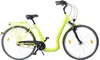 A bright green city bike with black accents is shown against a white background. Produktbild-Vorschau