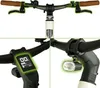 A collage of close-up shots of an electric bicycle's handlebars and display. Produktbild-Vorschau