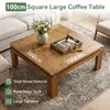 Tribesigns Massivholz Couchtisch 100x100 cm, Quadratischer Produktbild-Vorschau 12