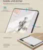 A close-up of a mirror with text overlays describing its features and packaging. Produktbild-Vorschau