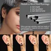 Boucles d'oreilles hommes Acier inoxydable Clous d'oreilles Voir les images du produit 3