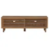 Holz Stauraumschrank mit Lamellentueren 140x35x45 cm Produktbild-Vorschau 4