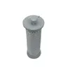 A gray cylindrical filter with a perforated body and a cap with a knob on top, isolated on a white background. Produktbild-Vorschau