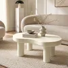 Ovaler Couchtisch MATCHA 85 cm Creme mit vier zylindrischen Produktbild-Vorschau 7