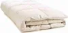 A folded duvet or comforter on a white background.