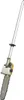 A pole saw attachment with a chainsaw head and a long silver pole, isolated on a white background. Produktbild-Vorschau