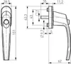 Fenstergriff 45° Raster mit Druckknopf 28 x 151 x 62 mm Produktbild-Vorschau 2