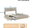 160 x 200 cm großes Bett mit 4 Schubladen, Kopfteil mit Produktbild-Vorschau 6