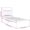 Bettgestell mit Kopfteil Metall Schwarz 80x200 cm Produktbild-Vorschau 8