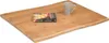 A wooden tabletop with a book and a mug on it, set against a white background. Produktbild-Vorschau