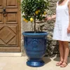 Provencelia Keramik Pflanzkübel Richelieu Aqua, Ø35 x H42 Produktbild-Vorschau 1