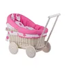 Luna Puppenwagen Und Puppenwiege Aus Weide Bordüre In Rosa Produktbild-Vorschau 6