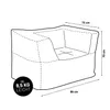 A line drawing of a beanbag chair with dimensions and weight indicated. Anteprima dell’immagine prodotto