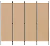 vidaXL Paravent 4 panneaux Beige 200 x 180 cm Tissu Voir les images du produit 3