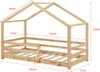 A diagram of a wooden children's bed with dimensions indicated by text and lines. Náhled obrázku produktu