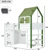 Merax Hochbett 90x200cm mit Dach und Fenster, Kinderbett Produktbild-Vorschau 6