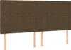 vidaXL LED Kopfteil Dunkelbraun 180x5x118/128 cm Stoff Produktbild-Vorschau 4