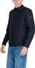 A man wearing a black quilted jacket and blue jeans, shown from the side. Produktbild-Vorschau