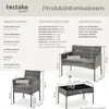 Rattan Gartenset Palese für 4 Personen - grau Produktbild-Vorschau 5