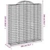 Gabionen mit Hochbogen 11Stk. 200x50x220/240cm Verzinktes Produktbild-Vorschau 6
