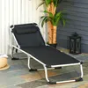 Sonnenliege klappbar mit Kissen, Gartenliege Campingliege, Produktbild-Vorschau 4