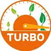 A graphic representing a speedometer with leaves growing from it, and the word TURBO. Produktbild-Vorschau
