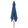 The Living Store Sonnenschirm mit Holzmast Azurblau Produktbild-Vorschau 5